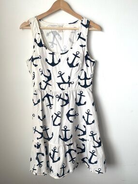 J. Crew Anchor Print Sleeveless Dress - Black and White size 8
